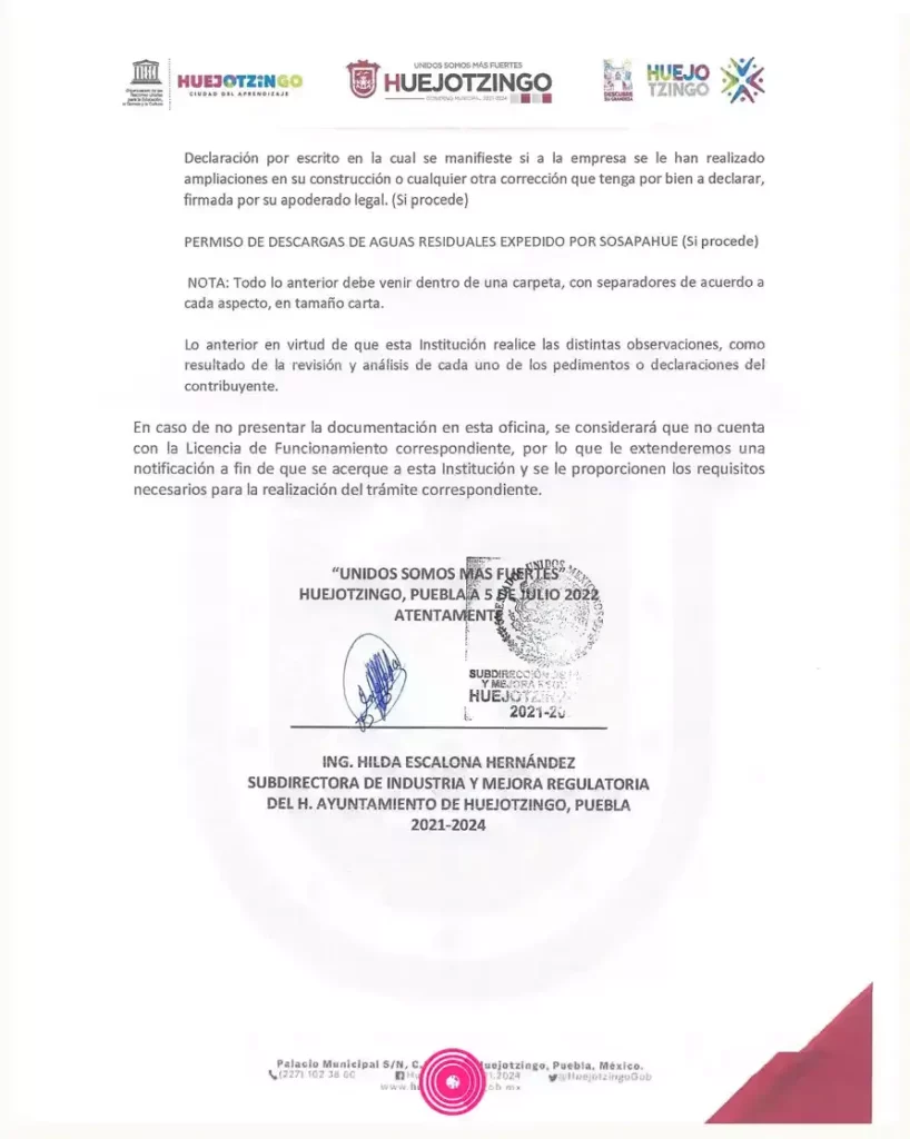 Empresa del presidente de Canacintra opera sin permisos en Huejotzingo.