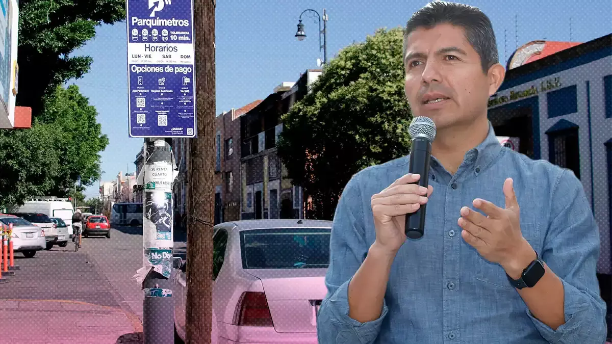 Eduardo Rivera descarta ampliar polígono de parquímetros en Puebla.