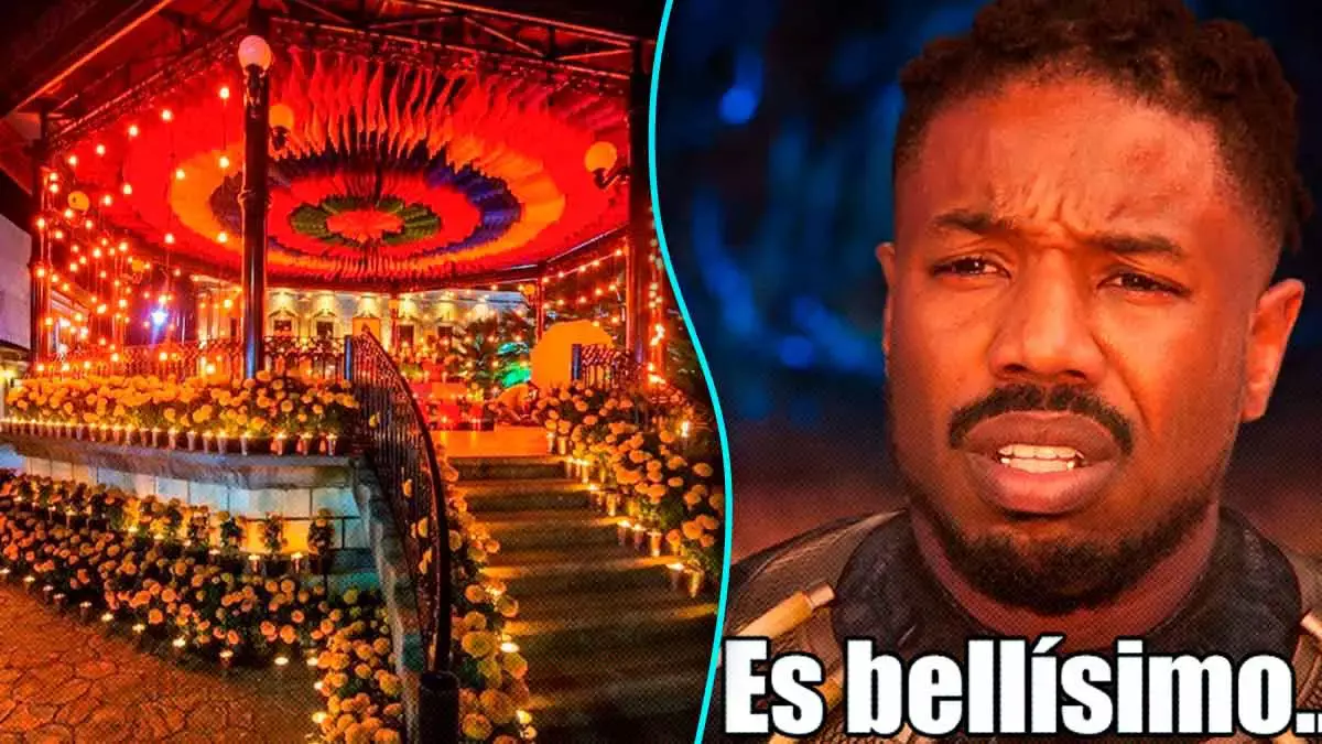 Admira la decoración del kiosco de Zacapoaxtla por el Día de Muertos