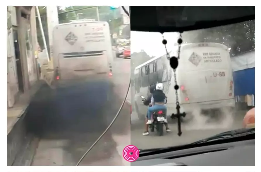Unidades de RUTA en Puebla son captadas contaminando.