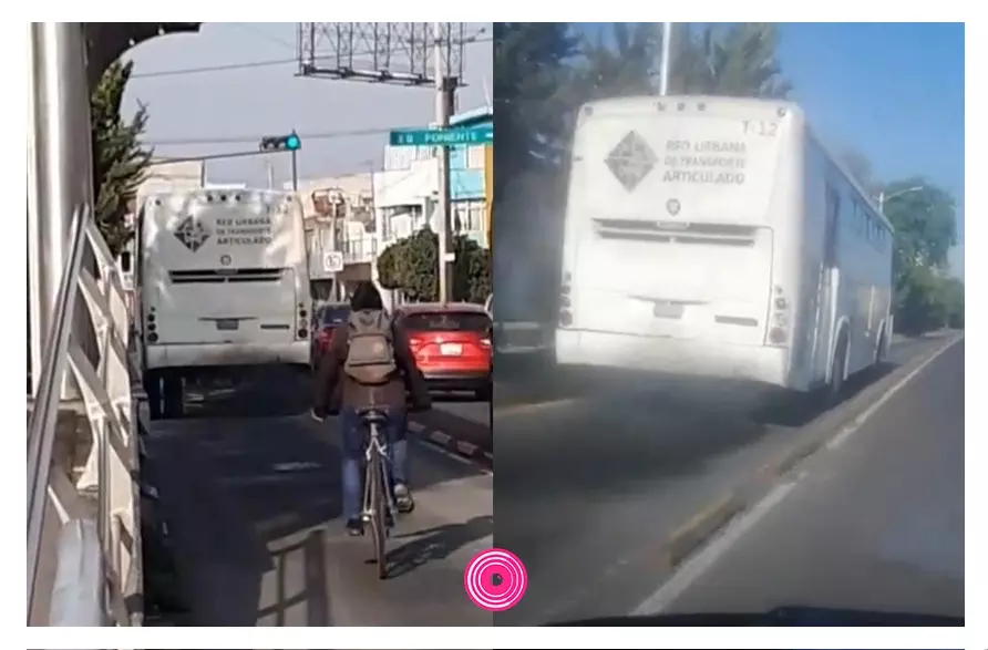 Unidades de RUTA en Puebla son captadas contaminando.