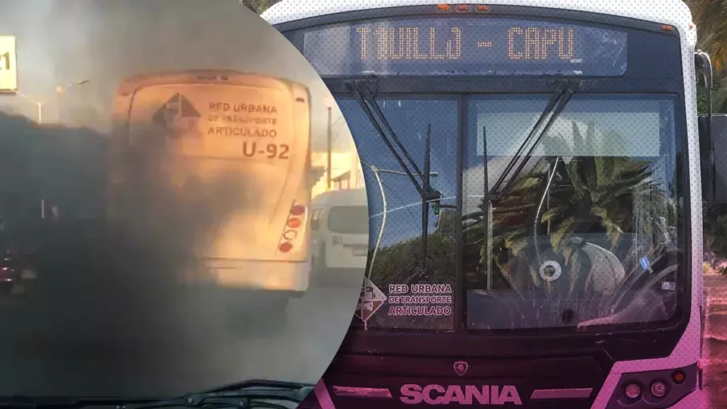 Unidades de RUTA en Puebla son captadas contaminando.