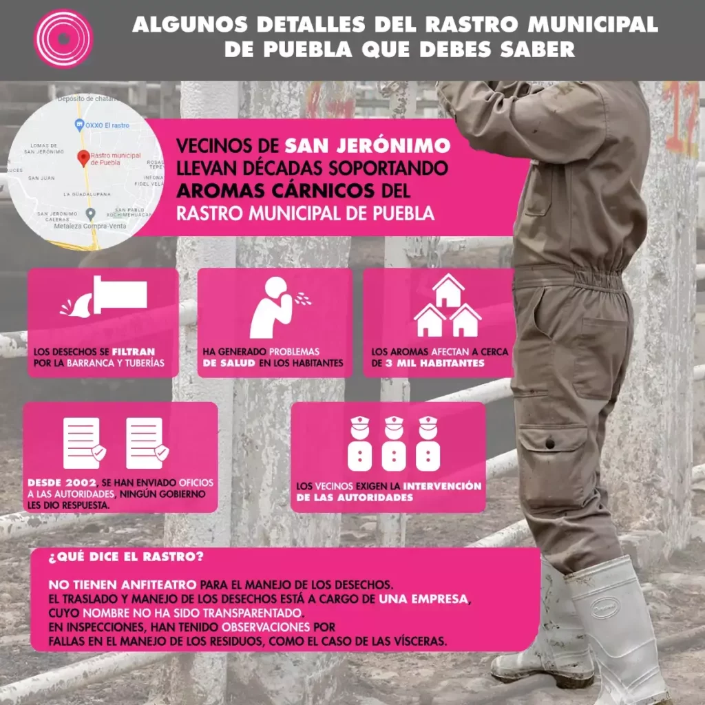 Entre hedor y enfermedades, viven los vecinos del Rastro Municipal de Puebla