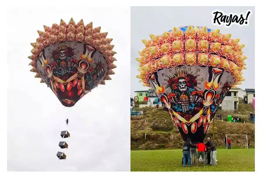Globos de papel decoraron el cielo de la Sierra Nororiental de Puebla