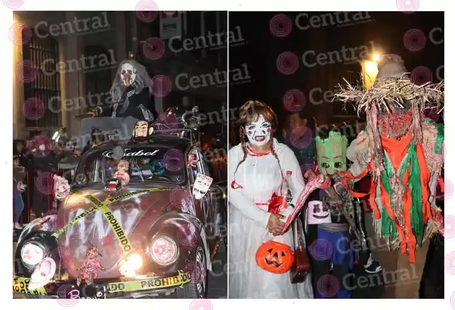 Poblanos atiborran el Centro Histórico y disfrutan del Desfile de Calaveras