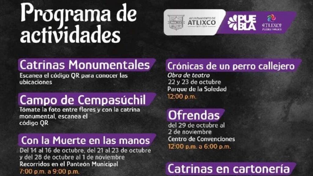 Ayuntamiento de Atlixco te invita a disfrutar de la tradición de Todos Santos.