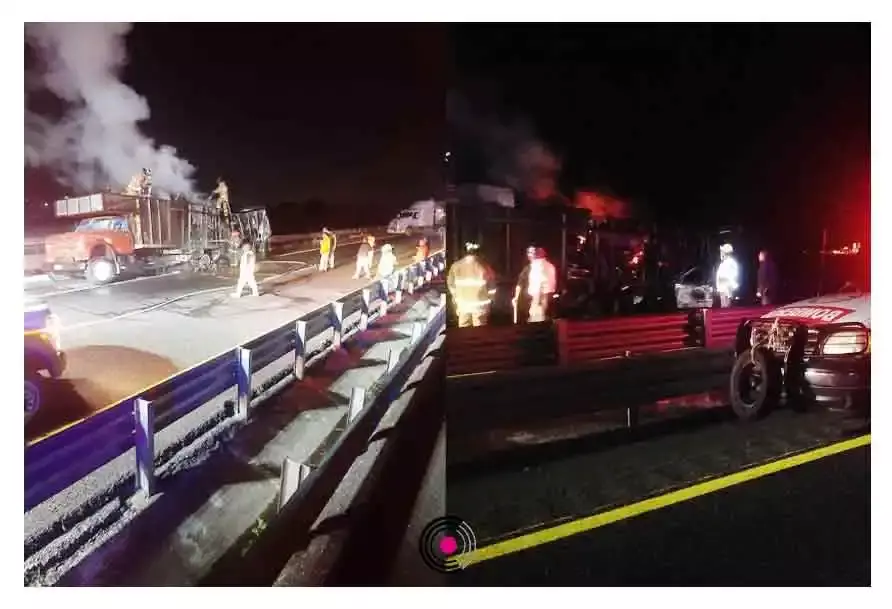 Se incendia tráiler en autopista Puebla-Veracruz; hay dos muertos
