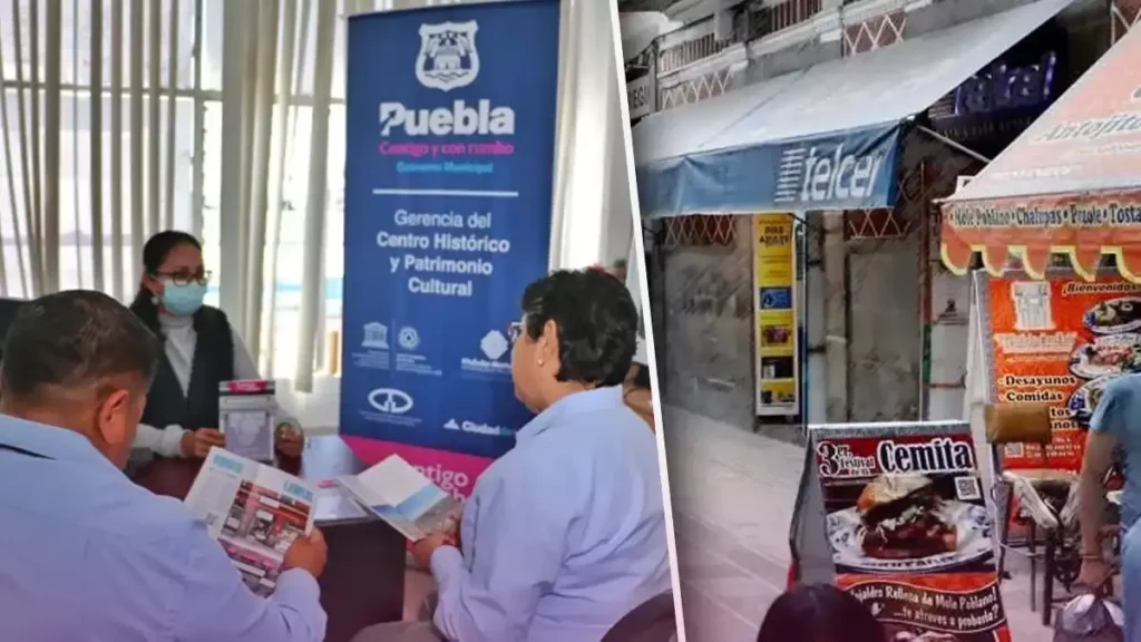 Inicia regulación de anuncios y toldos en el Centro Histórico de Puebla