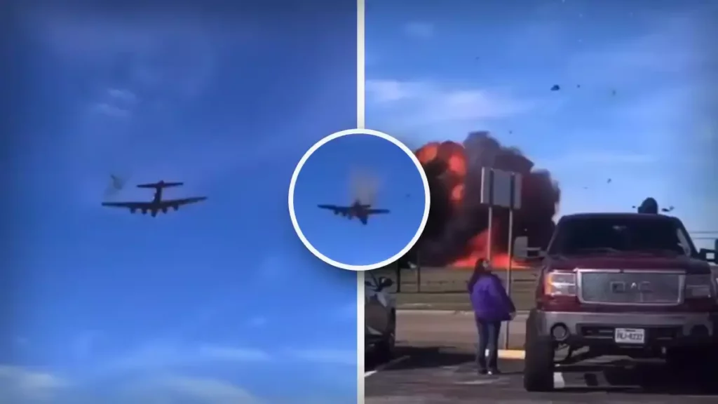 En Dallas, chocan dos aviones militares durante un espectáculo aéreo