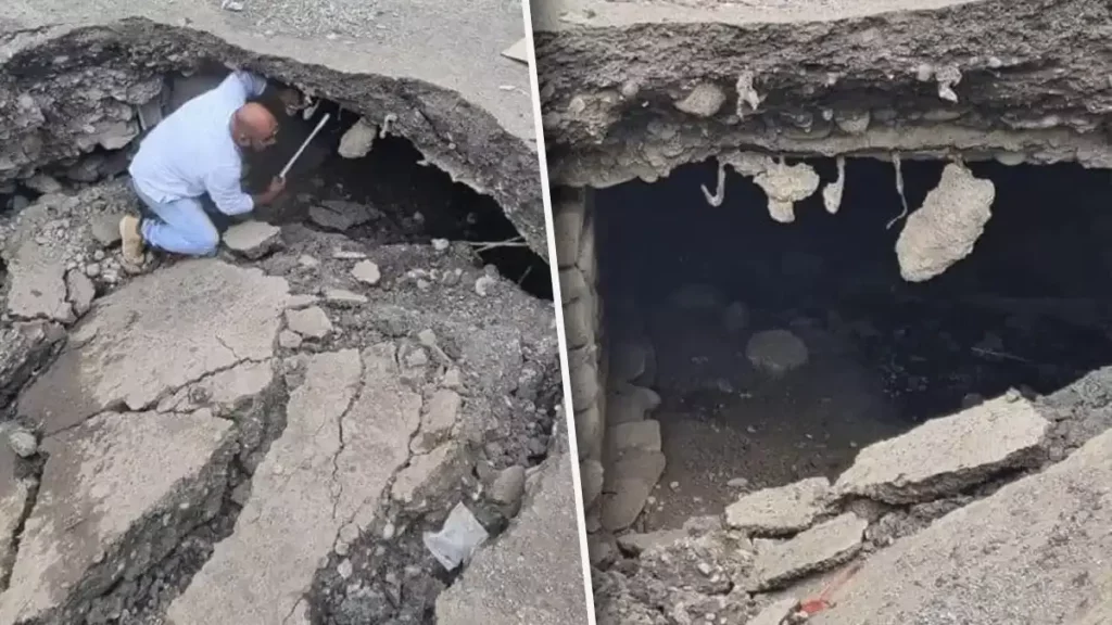 Se hace un socavón por camión pesado en Xicotepec