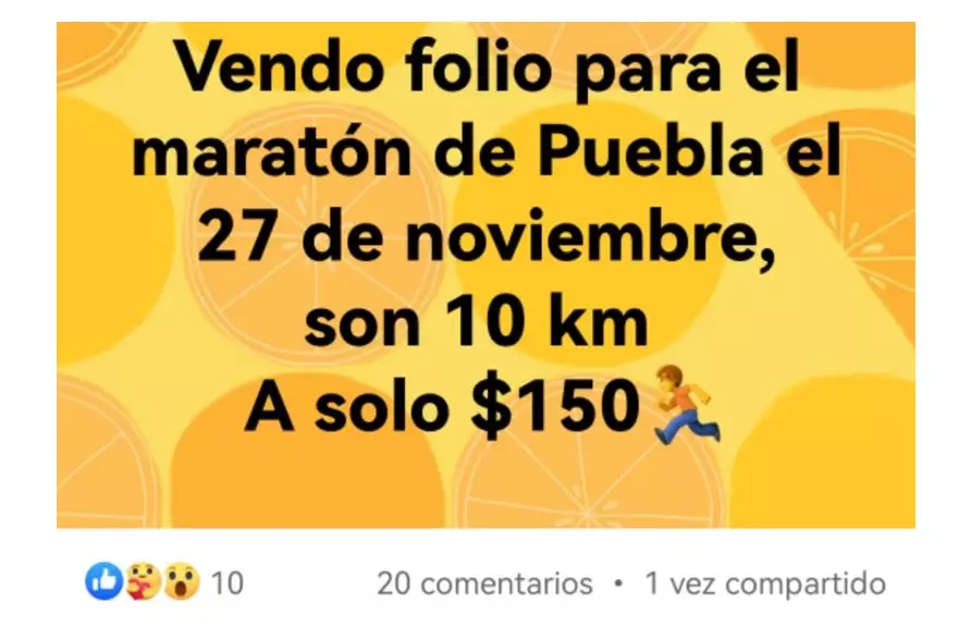 Runners vendiendo sus folios para el Maratón de Puebla 2022