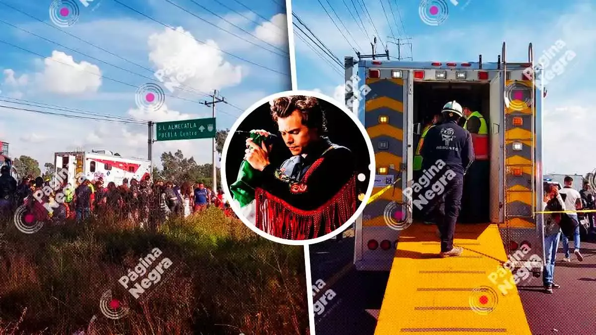 Autobús que iba a concierto de Harry Styles vuelca en Puebla; hay 20 lesionados