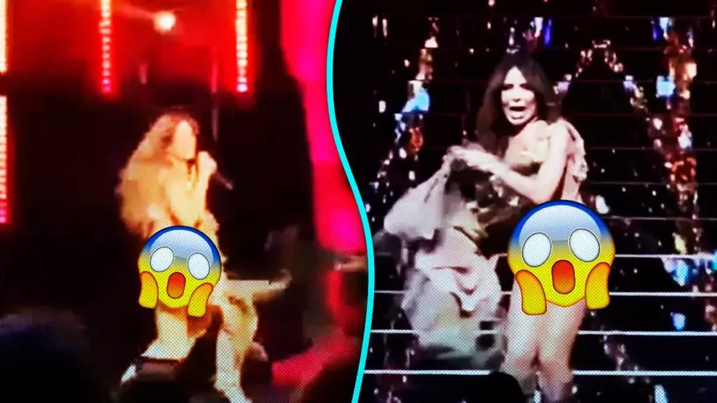 ¡Pelo suelto! Gloria Trevi se queda en calzones en pleno concierto