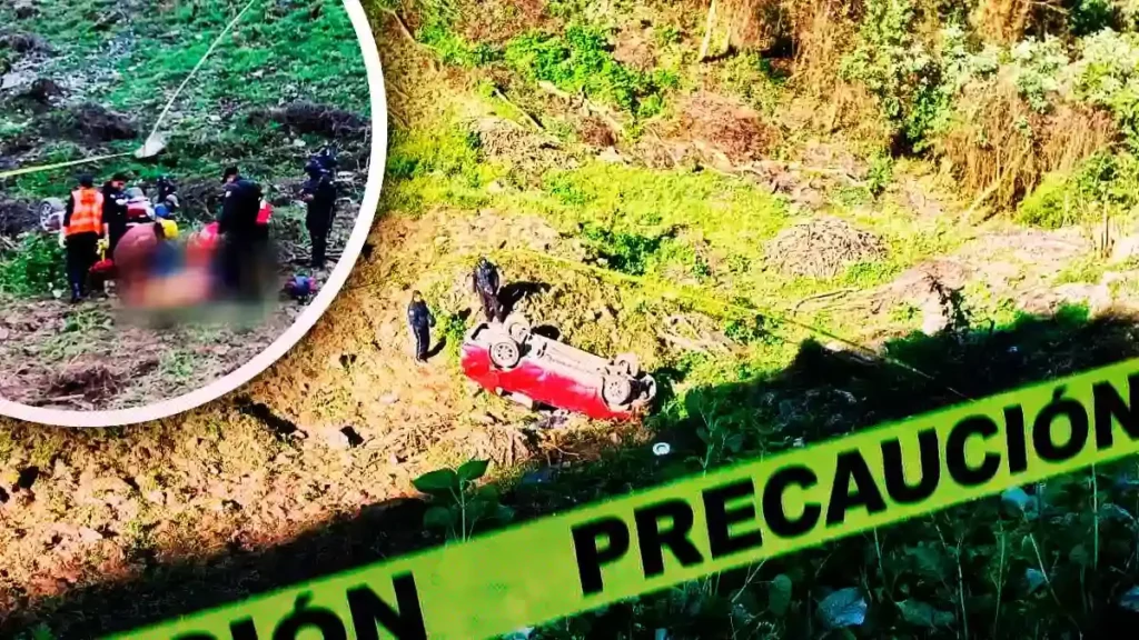 Caída de vehículo a un barranco de Zacapoaxtla causó la muerte de una persona