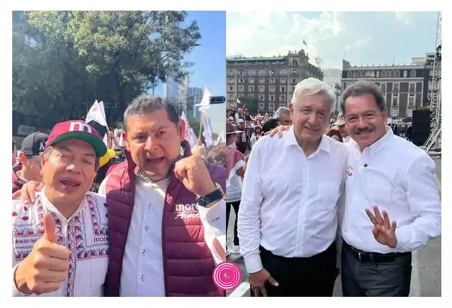 Poblanos usaron marcha de Morena a favor de AMLO para promocionarse
