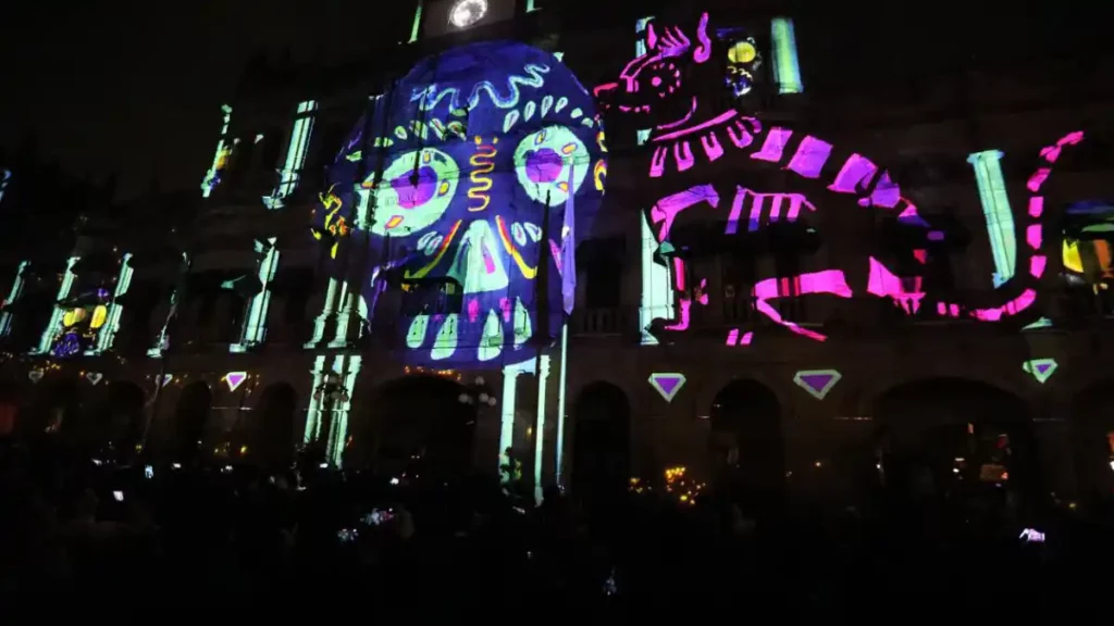 Video Mapping en Palacio Municipal de Puebla por temporada de muertos