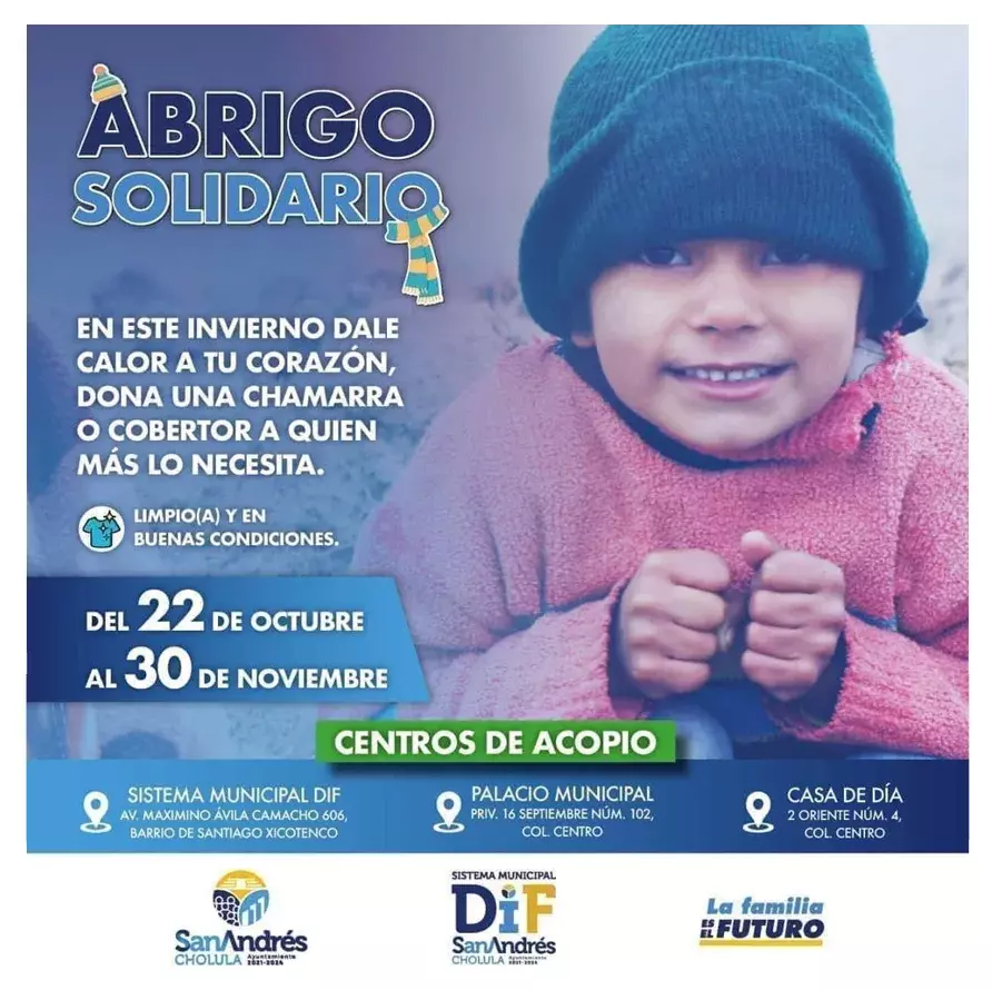 “Abrigo Solidario”, en la recta final en San Andrés Cholula; ¡aún puedes ayudar!