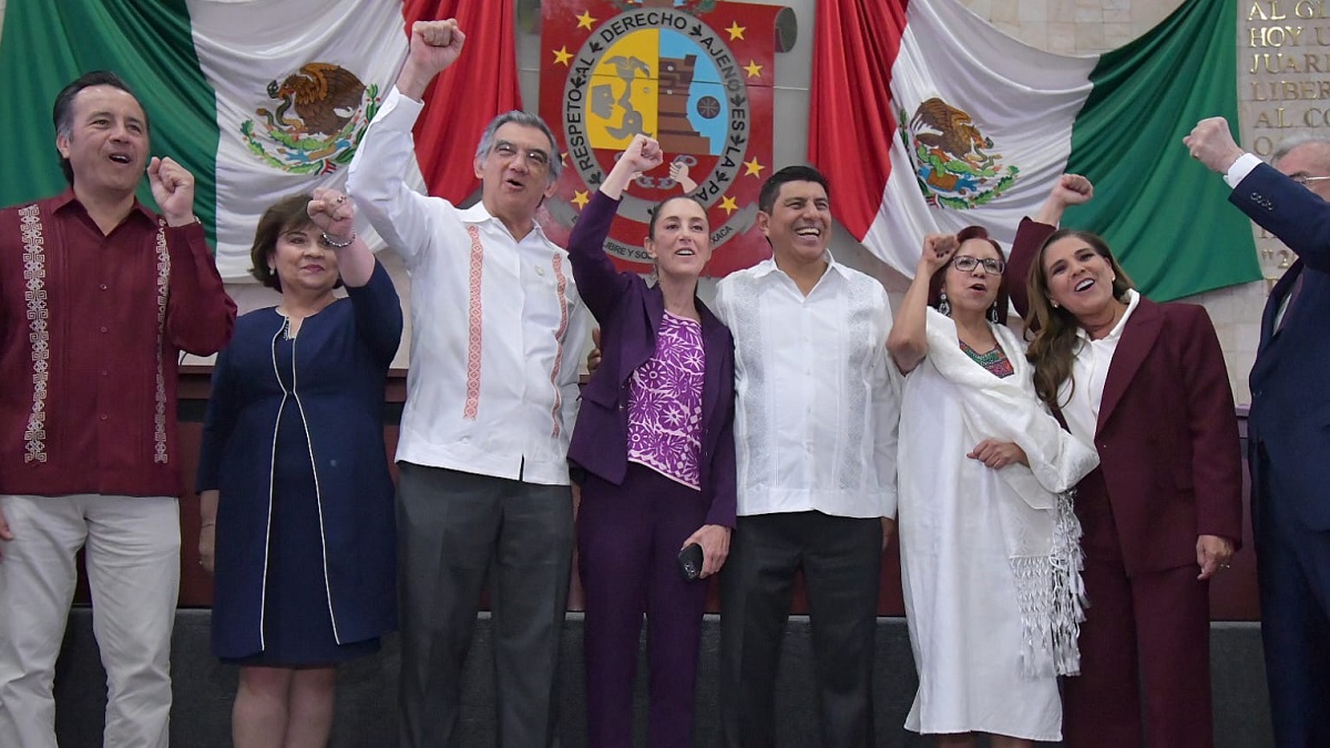 Claudia Sheinbaum asiste a la toma de posesión de Salomón Jara como gobernador de Oaxaca