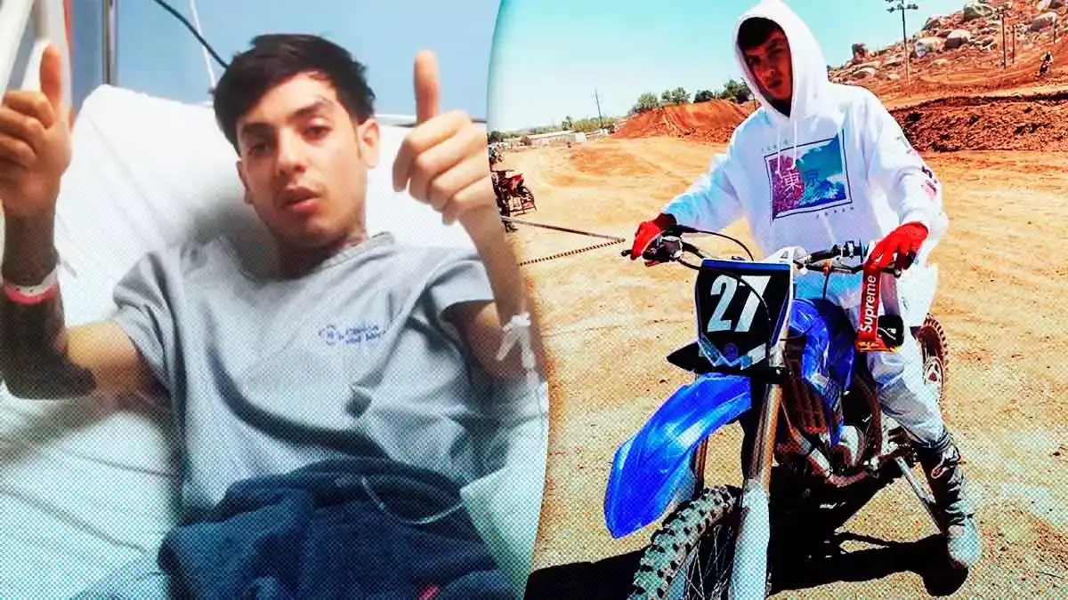 "Corrido y tumbado" Natanael Cano sufre accidente en motocross, salió volando