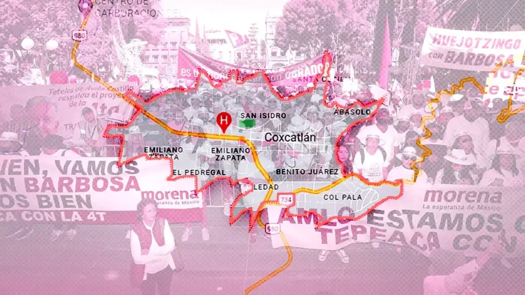 Acusan acarreo de edil priista de Coxcatlán para marcha de Barbosa.