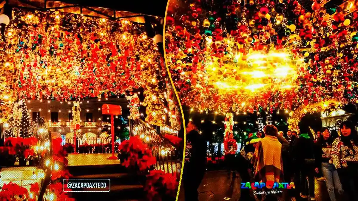 "Navidad espectacular en Zacapoaxtla": 10 mil esferas y luces iluminan su kiosko