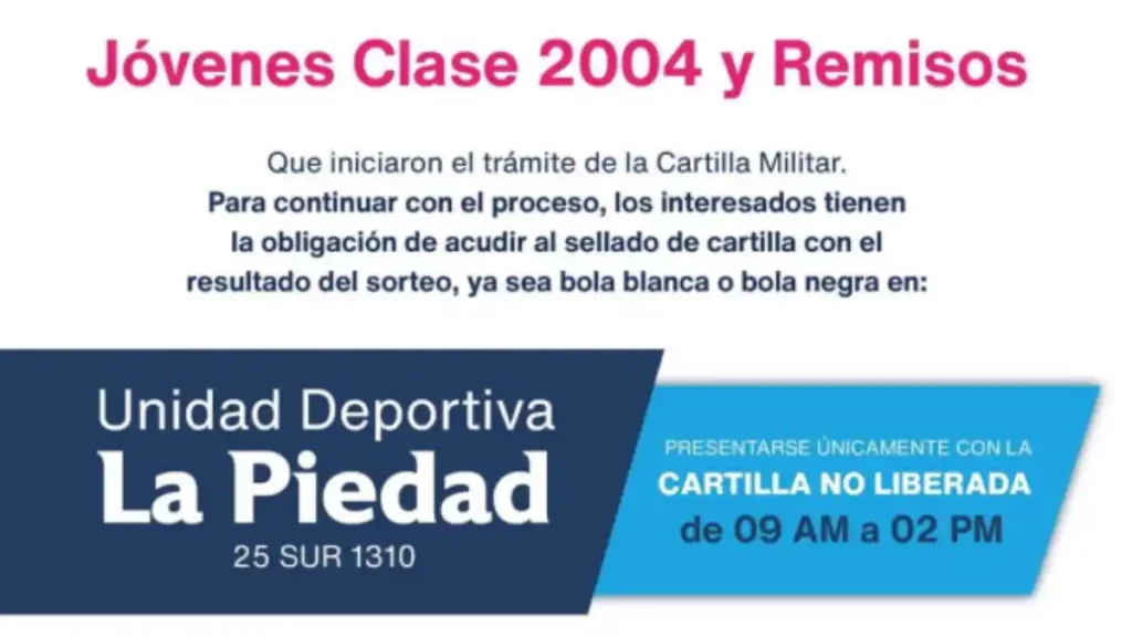Ayuntamiento de Puebla convoca a jóvenes clase 2004 y remisos a sellado de cartilla