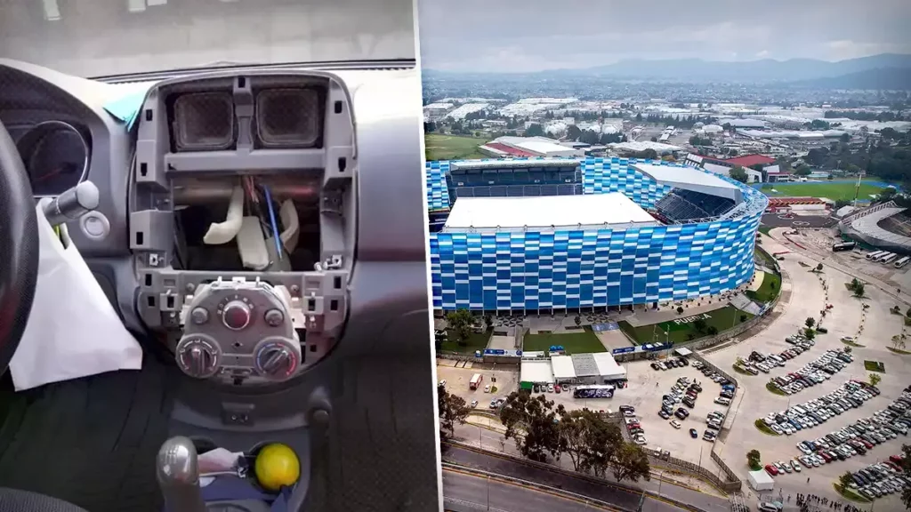 Le abren el auto en el estacionamiento del Estadio Cuauhtémoc