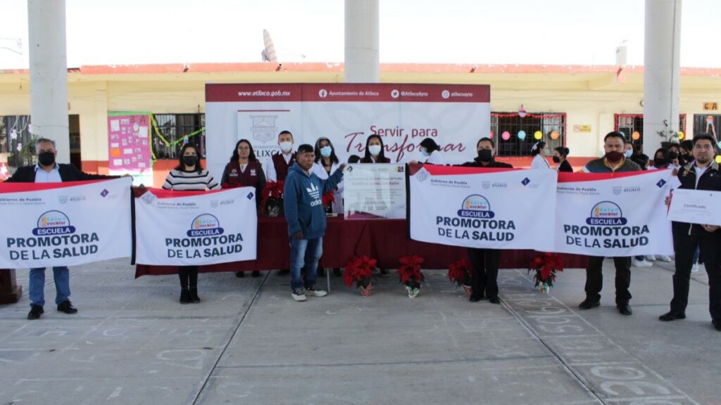 Escuelas de Atlixco se certifican como comunidades promotoras de salud.