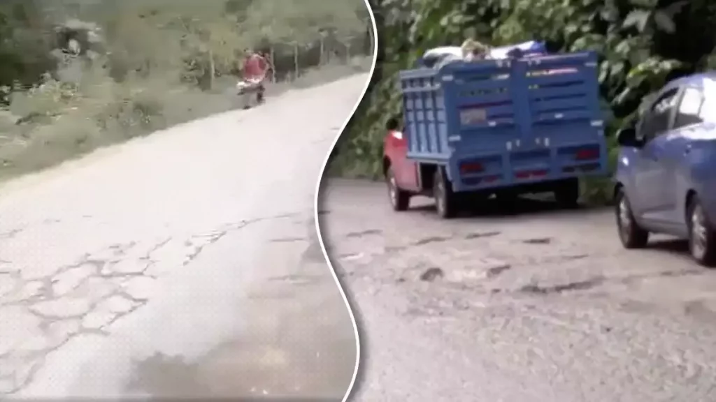 Más de un año lleva la carretera federal Zacapoaxtla - Cuetzalan llena de baches