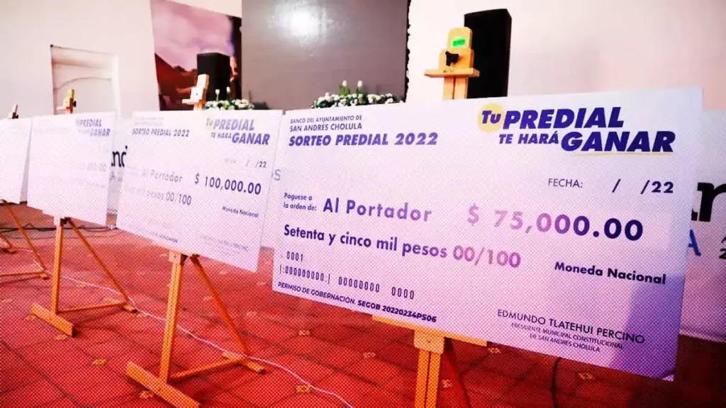 Realiza Ayuntamiento de San Andrés Cholula Sorteo Predial 2022