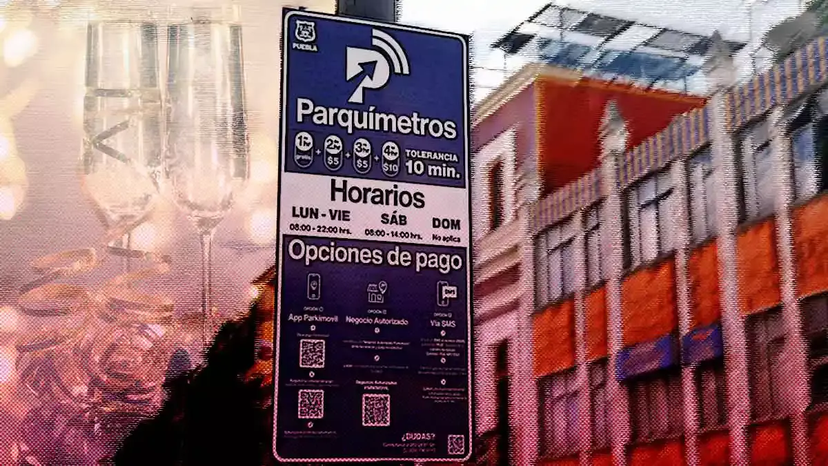Así funcionarán los parquímetros del Centro Histórico de Puebla durante Año Nuevo