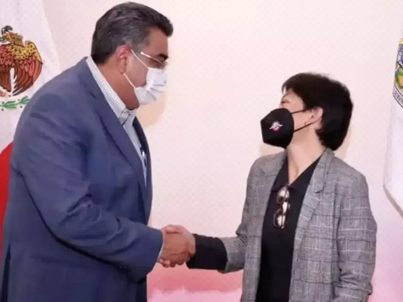 Sergio Salomón Céspedes se reúne con Lilia Cedillo, rectora de la BUAP