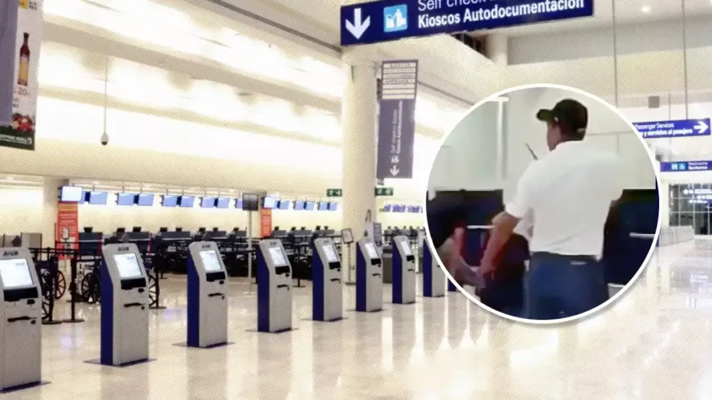 Poblano se clava unas tijeras en el cuello en el aeropuerto de Cancún