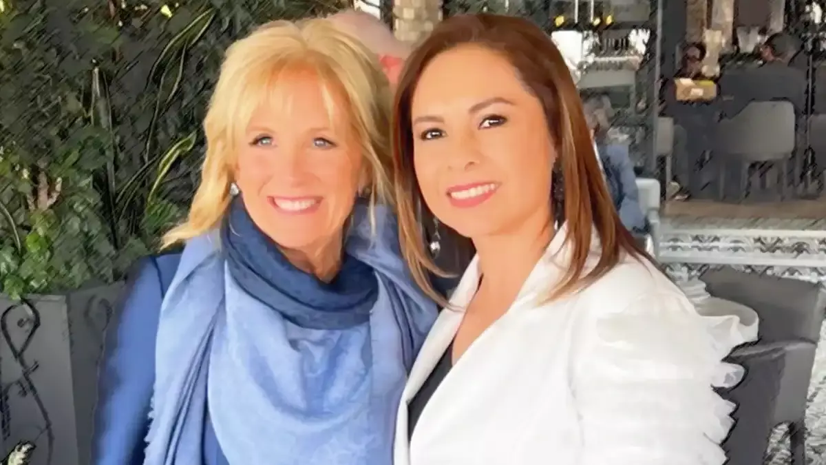 Gaby Bonilla, presidenta del DIF Puebla, se reúne con esposa de Joe Biden.