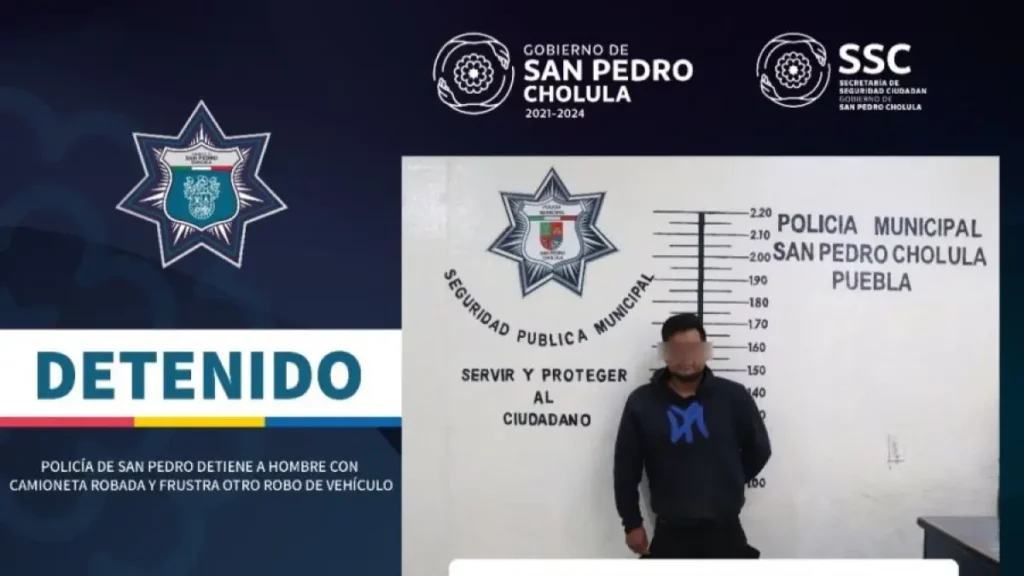 Policía de San Pedro detiene a hombre con camioneta robada y frustra otro robo de vehículo.
