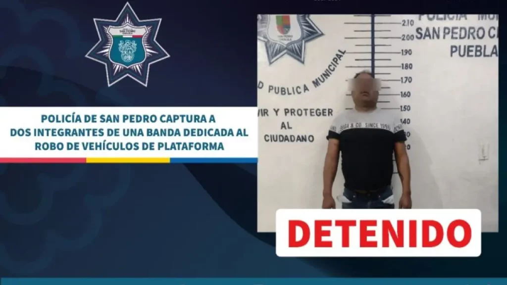 Policía de San Pedro captura a dos hombres dedicados al robo de vehículos de plataforma.