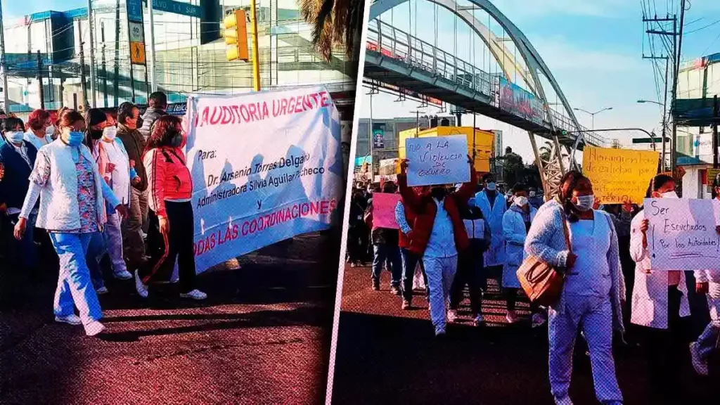 Médicos del ISSSTE Puebla encabezan marcha pacífica; exigen destitución de Arsenio Torres