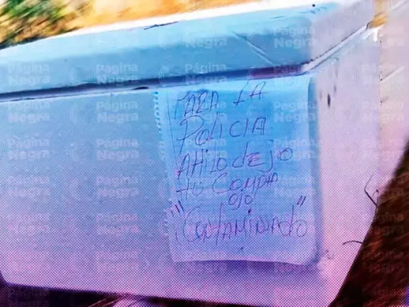 Hielera con falso narcomensaje provocó movilización en Cuautlancingo