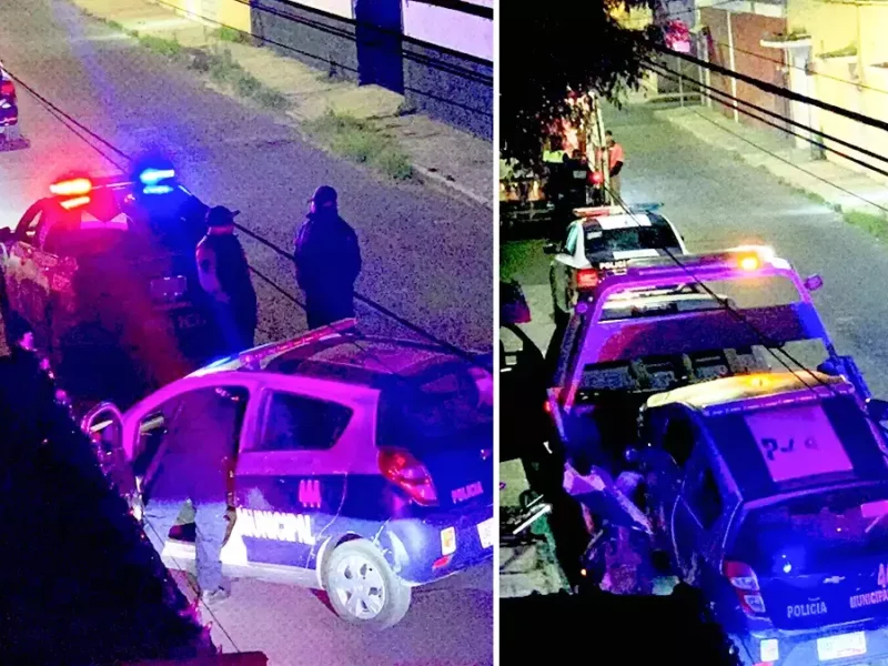 Patrulla choca contra una casa y deja a una oficial lesionada en San Pedro Cholula.