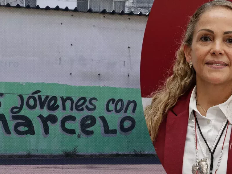Olga Romero exige detener pinta de bardas a favor de Marcelo Ebrard.