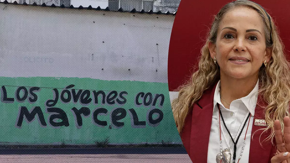 Olga Romero exige detener pinta de bardas a favor de Marcelo Ebrard.