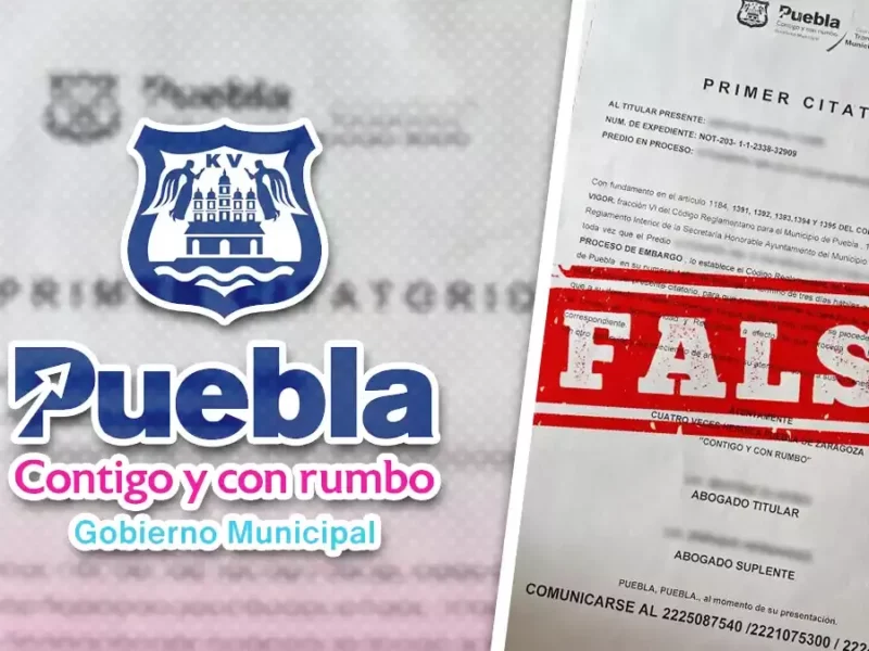 Alertan sobre falsos citatorios de embargo por adeudos del predial en Puebla