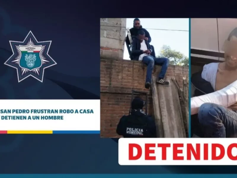 Policías de San Pedro frustran robo a casa y detienen a un hombre.