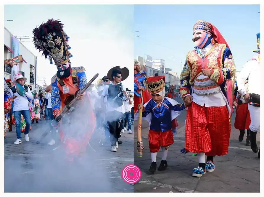 Con gran ambiente familiar y saldo blanco concluye el primer día del Carnaval de Huejotzingo 2023