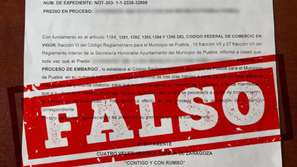 Alertan por falsos citatorios y amenazas de embargo del Ayuntamiento de Puebla