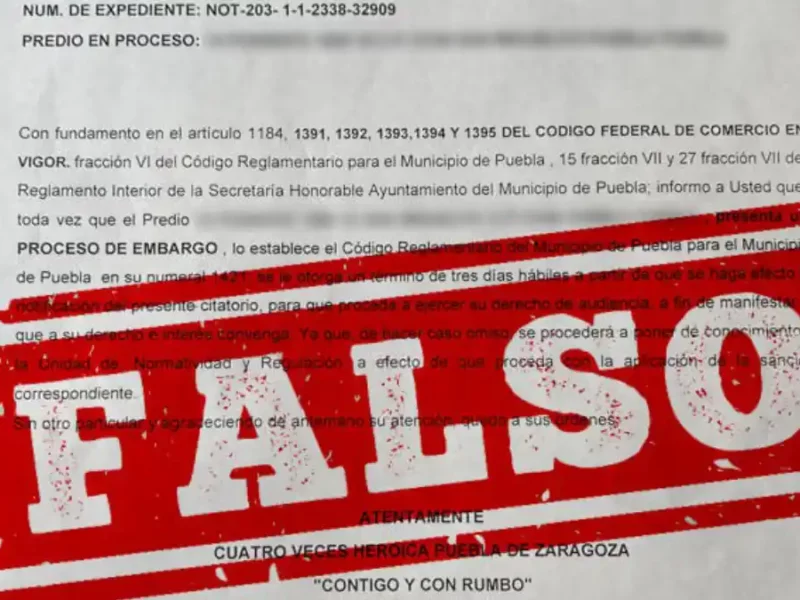 Alertan por falsos citatorios y amenazas de embargo del Ayuntamiento de Puebla