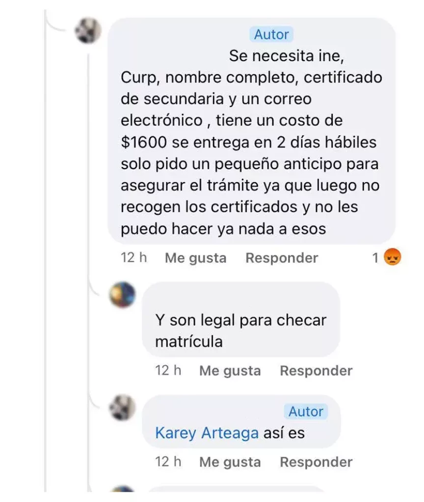 Tramitan certificados falsos de secundaria y prepa en Facebook