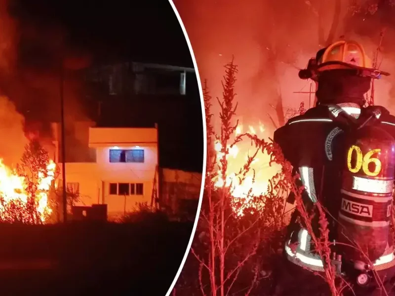 Incendio consume casa en San Jerónimo Caleras; no hubo lesionados.