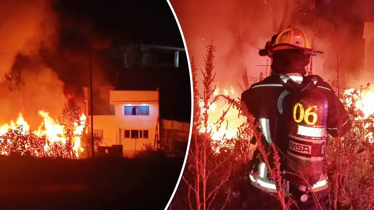 Incendio consume casa en San Jerónimo Caleras; no hubo lesionados.