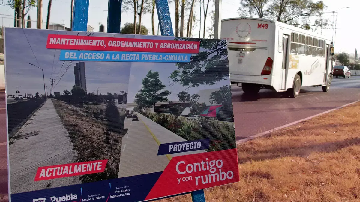 Mejoramiento de la Recta a Cholula va al 30% 